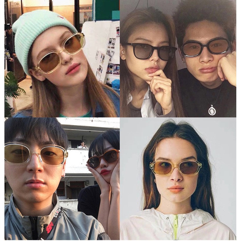 Kính mát gọng oval phong cách Hiphop thời trang Hàn Quốc