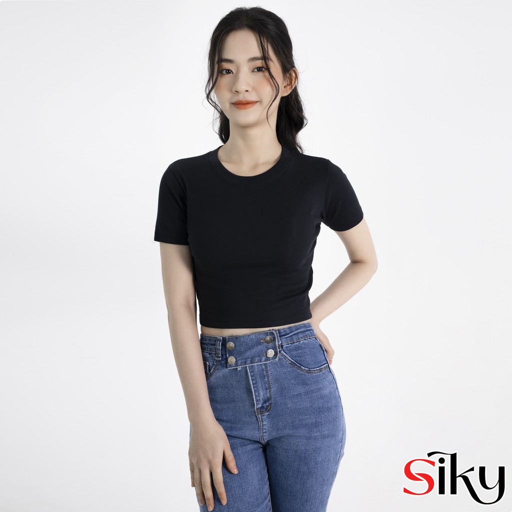 Áo croptop nữ ôm body chất thun tăm mềm mịn | BigBuy360 - bigbuy360.vn