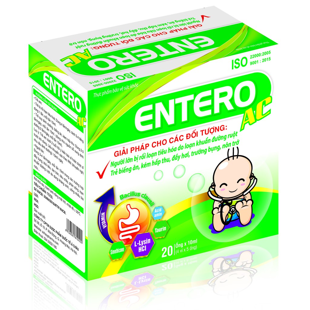 ENTERO-AC ( Trẻ biếng ăn , kém hấp thu, đầy hơi, trướng bụng, nôn trớ, người bị rối loạn tiêu hóa )