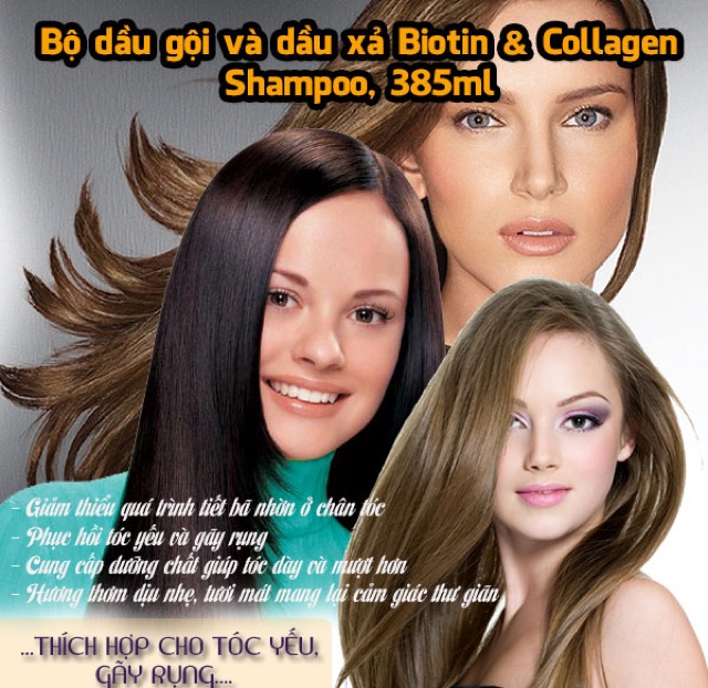 Dầu gội/ xả Biotin Collagen OGX Mỹ 750ml