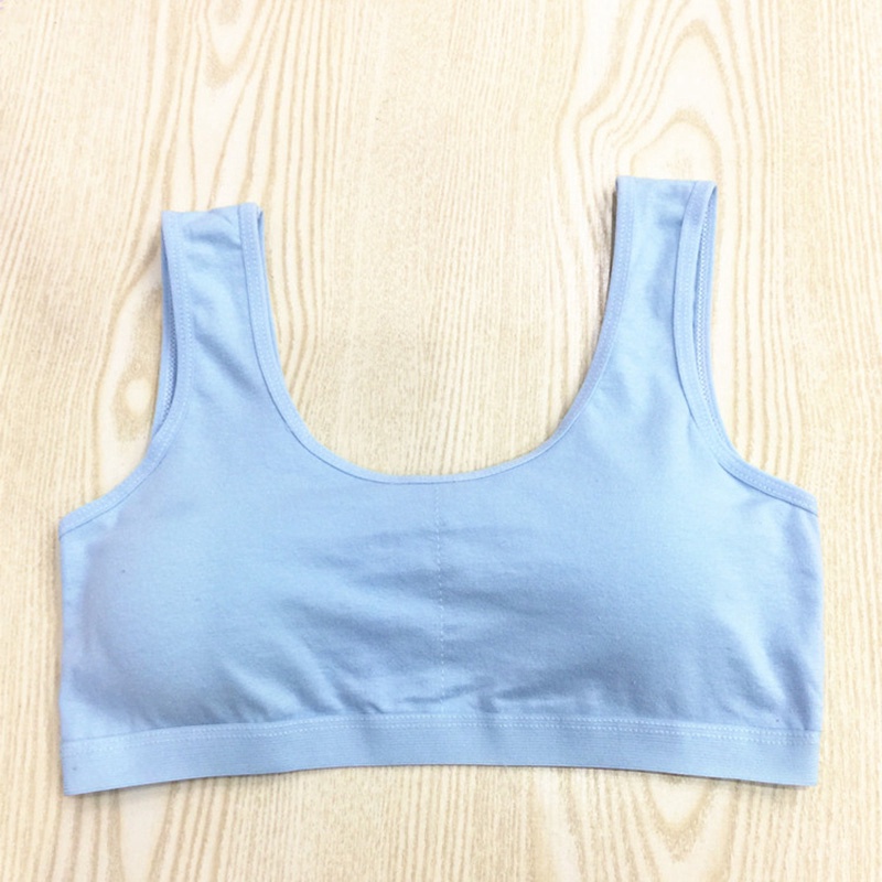 Áo Ngực Thể Thao Chất Liệu Cotton Có Miếng Đệm Ngực Dành Cho Bé 8-14 Tuổi