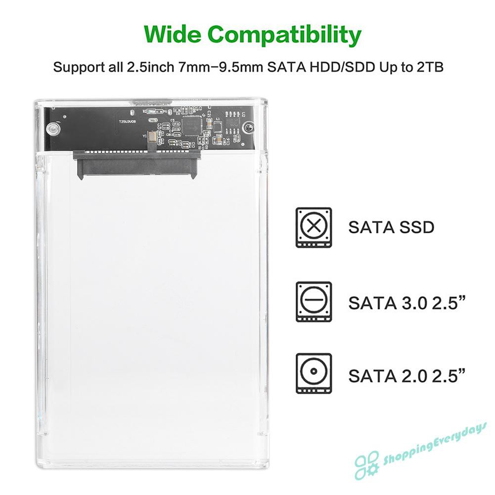 SV Hộp Đựng Ổ Cứng Ssd Sata Iii Sang Usb 3.0 Kích Thước 2.5 Inch