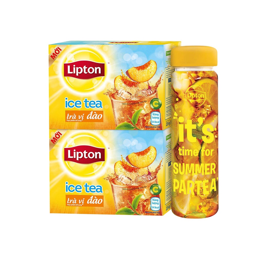 Trà Lipton ice tea vị Chanh Mật ong/vị Đào 224g (16 gói x 14g)