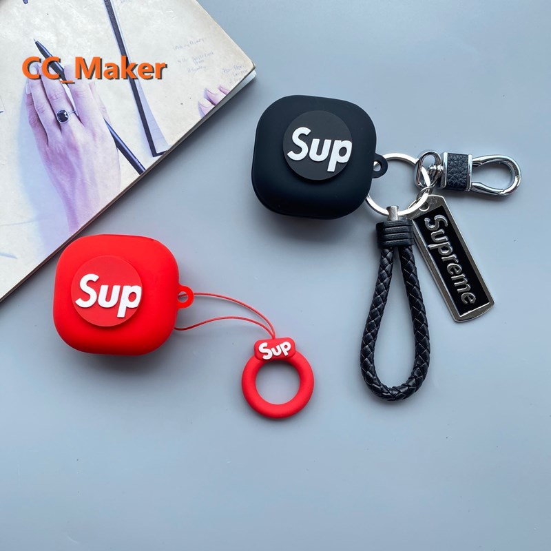 【In Stock】New Samsung Galaxy Buds Live Case Trendy Brand SUP Metal Pendant Samsung Galaxy Buds Earphone Case Silicone Soft Shell Case Buds Live Cover