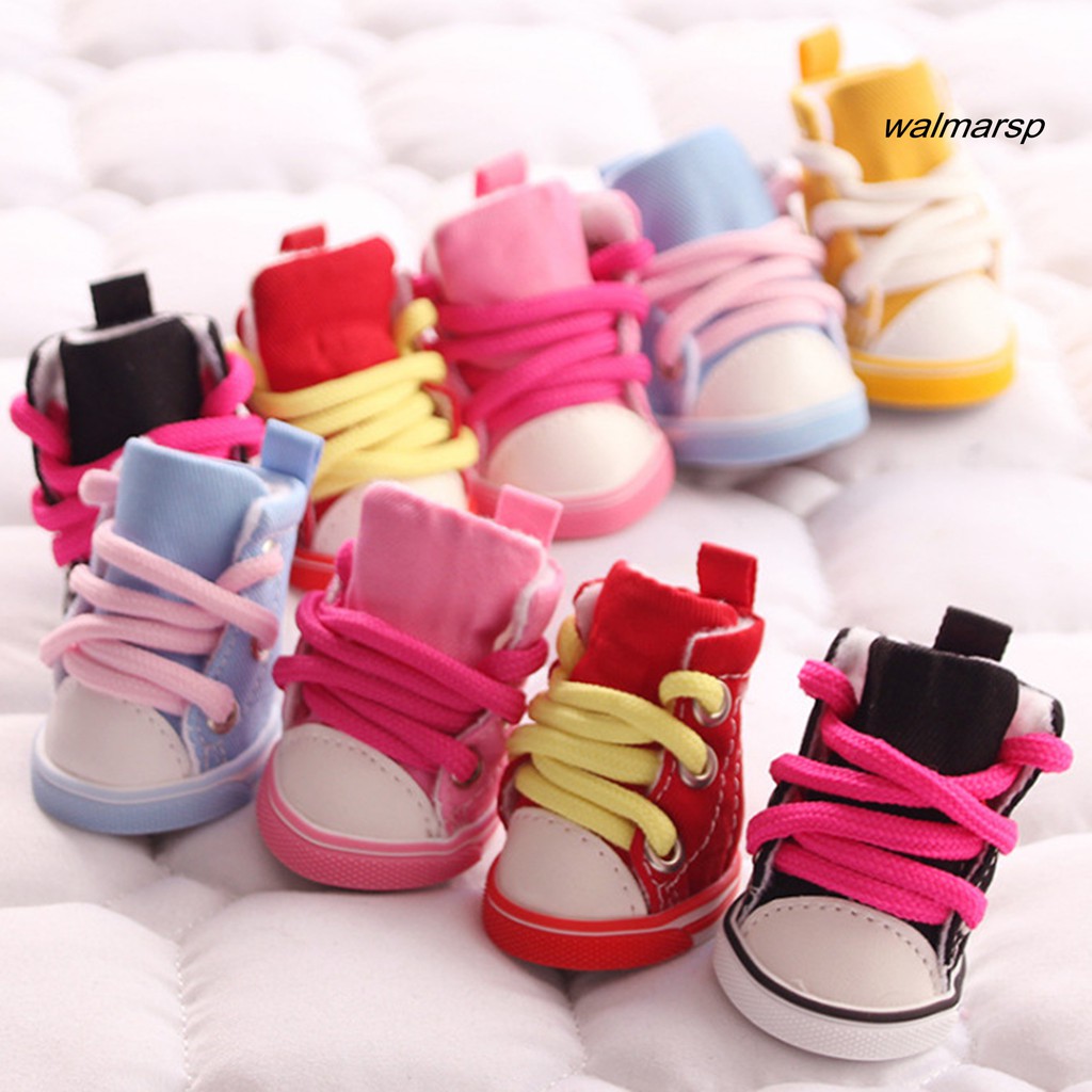 Set 4 Giày Sneaker Thoáng Khí Chống Trượt Cho Thú Cưng