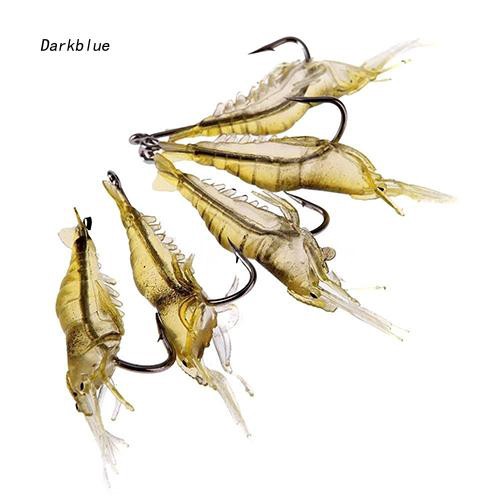 Set 5 Mồi Câu Cá Giả Hình Tôm Mềm Mại Trọng Lượng Nhẹ