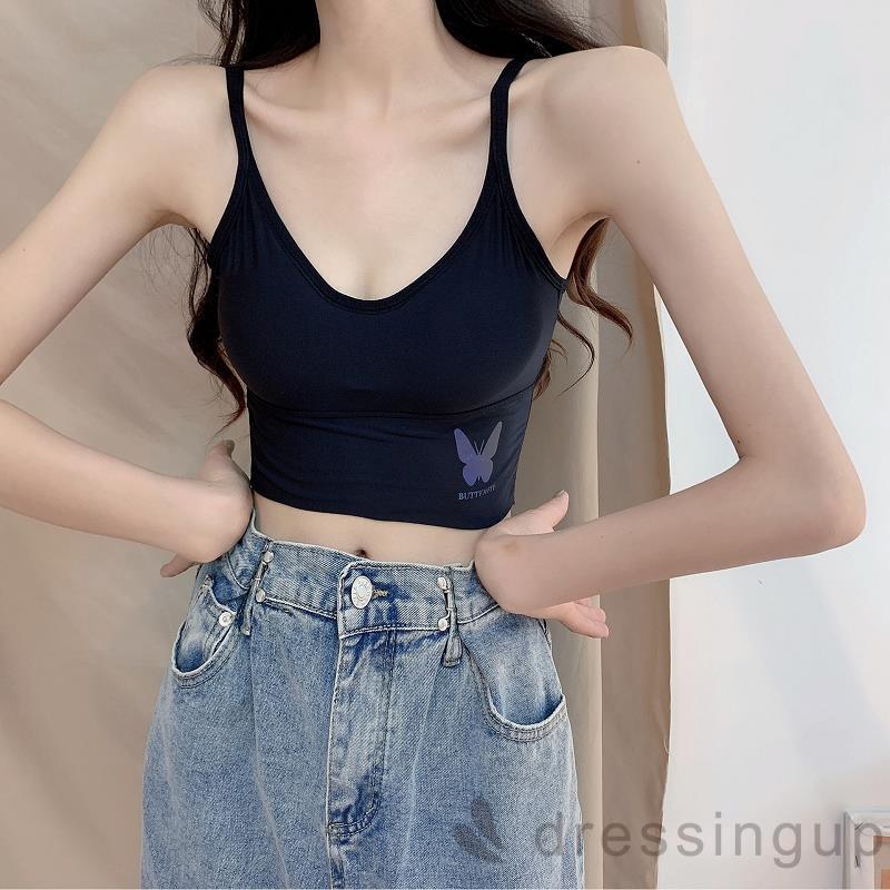 Áo Lót Không Gọng Màu Trơn Có Đệm Mút Thoải Mái Cho Nữ