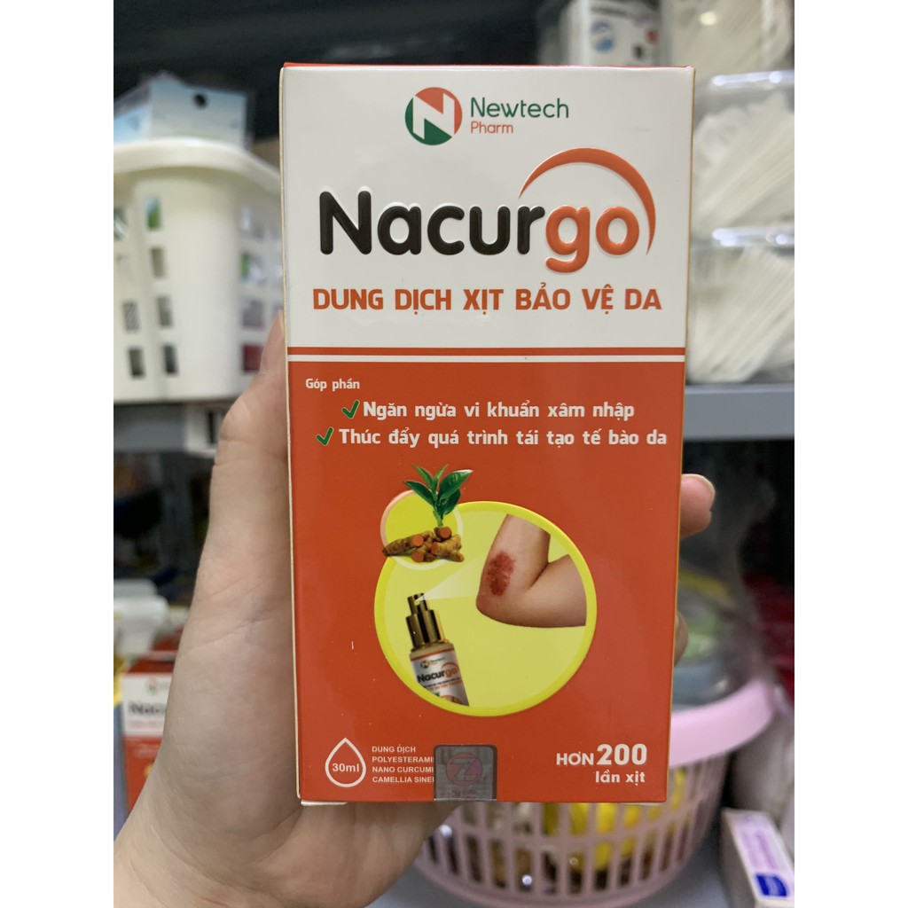 Dung Dịch Xịt Tạo Màng Sinh Học Bảo Vệ Da Tổn Thương Nghệ Nacurgo 30ML (200 Lần Xịt )