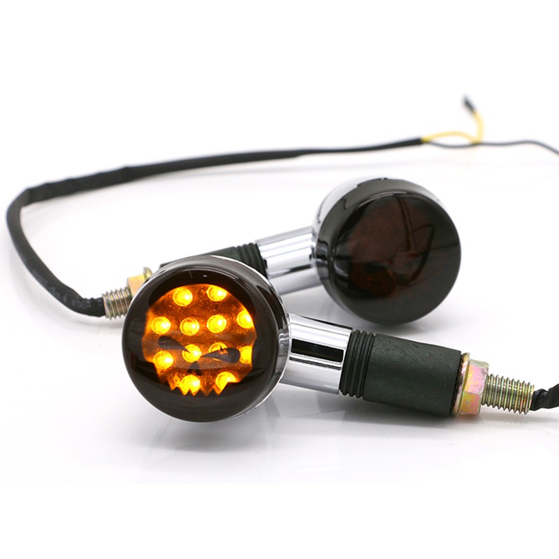 Set 2 Đèn Xi Nhan Hình Đầu Lâu Cho Xe Mô Tô Harley Dyna Sportster Honda