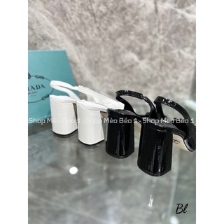 Sandal prd mũi vuông bít mũi gót trụ fullbox
