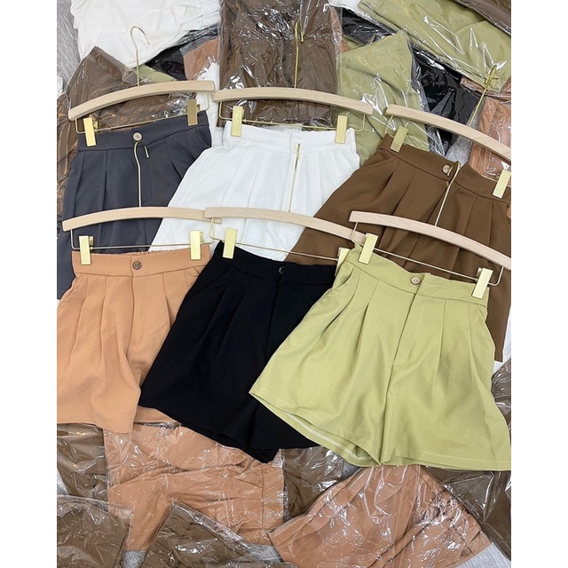 Quần short vải ống rộng nhiều màu, quần short cạp chun sau Bazic one | BigBuy360 - bigbuy360.vn