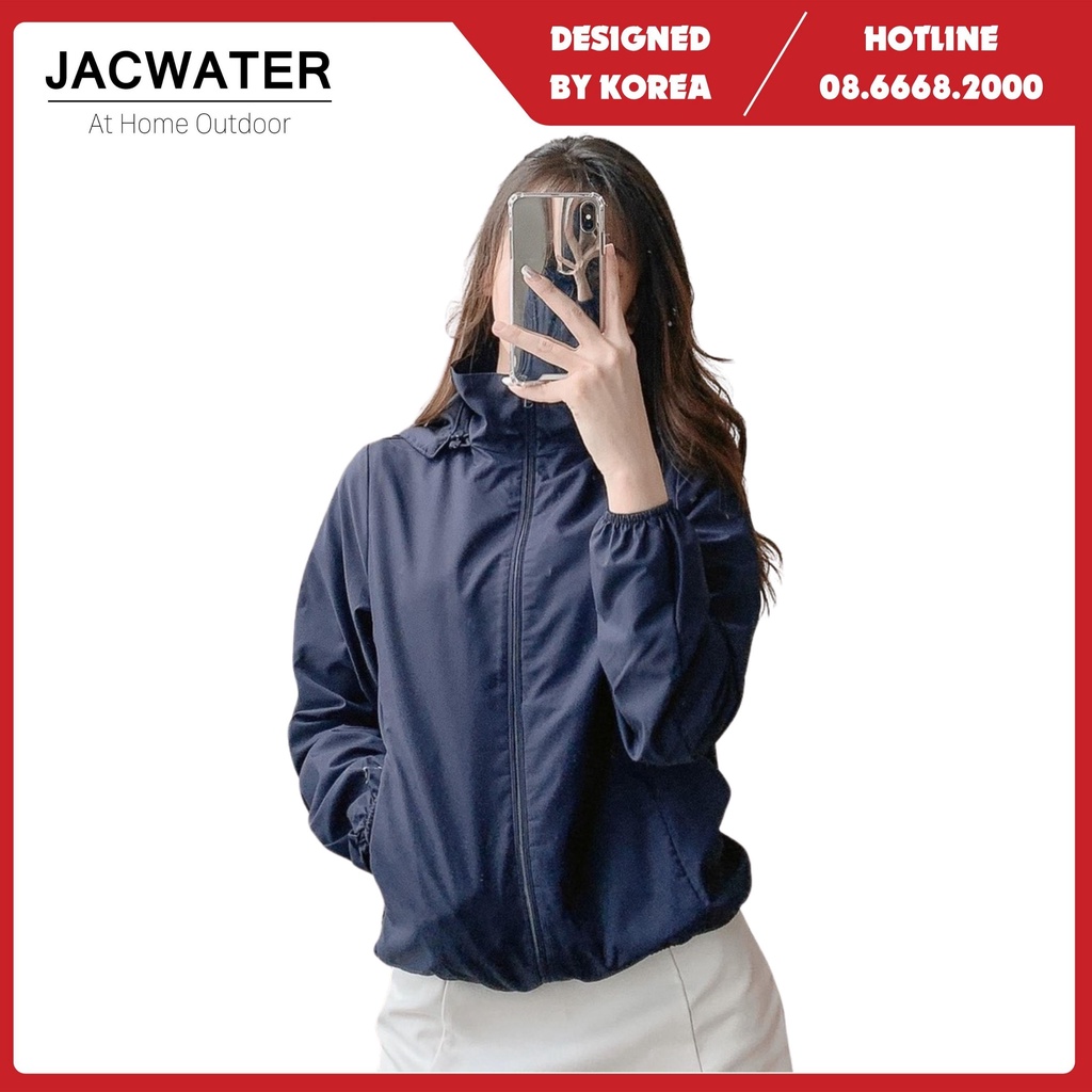 Áo khoác gió nữ 2 lớp siêu nhẹ một màu thông thoáng JACWATER C354