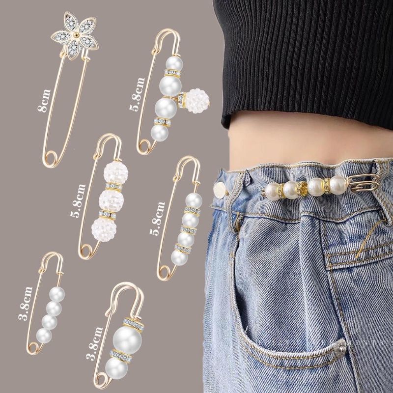 Ghim cài thắt lưng trang phục bằng kim loại đính ngọc trai thời trang cho nữ trâm ghim nhỏ