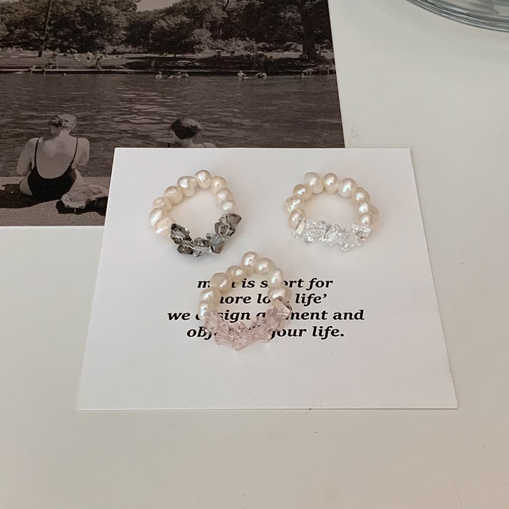 Nhẫn hạt sang trọng Modleaf Pearl beads ring Hàn Quốc