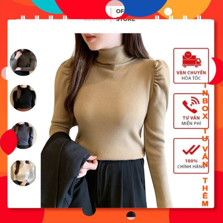 Áo len vai bồng cổ lọ dài tay kiểu dáng basic 5 màu trung tính dễ phối đồ Zumin QuynhChatCucBT SHOP