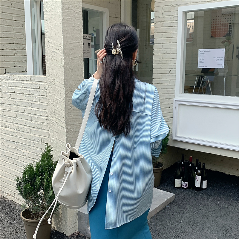 Áo sơ mi tay dài kẻ sọc thời trang thịnh hàng cho nữ