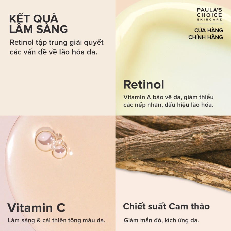 [FULL SIZE] Tinh chất làm mờ nám và nếp nhăn Paula’s Choice Clinical 1% Retinol Treatment 30ml