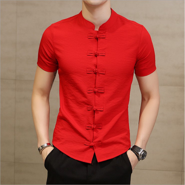 Áo Sơ Mi Nam Cổ Tàu Chất Vải Đũi Cổ Tàu Co Giãn Nhẹ TILANO