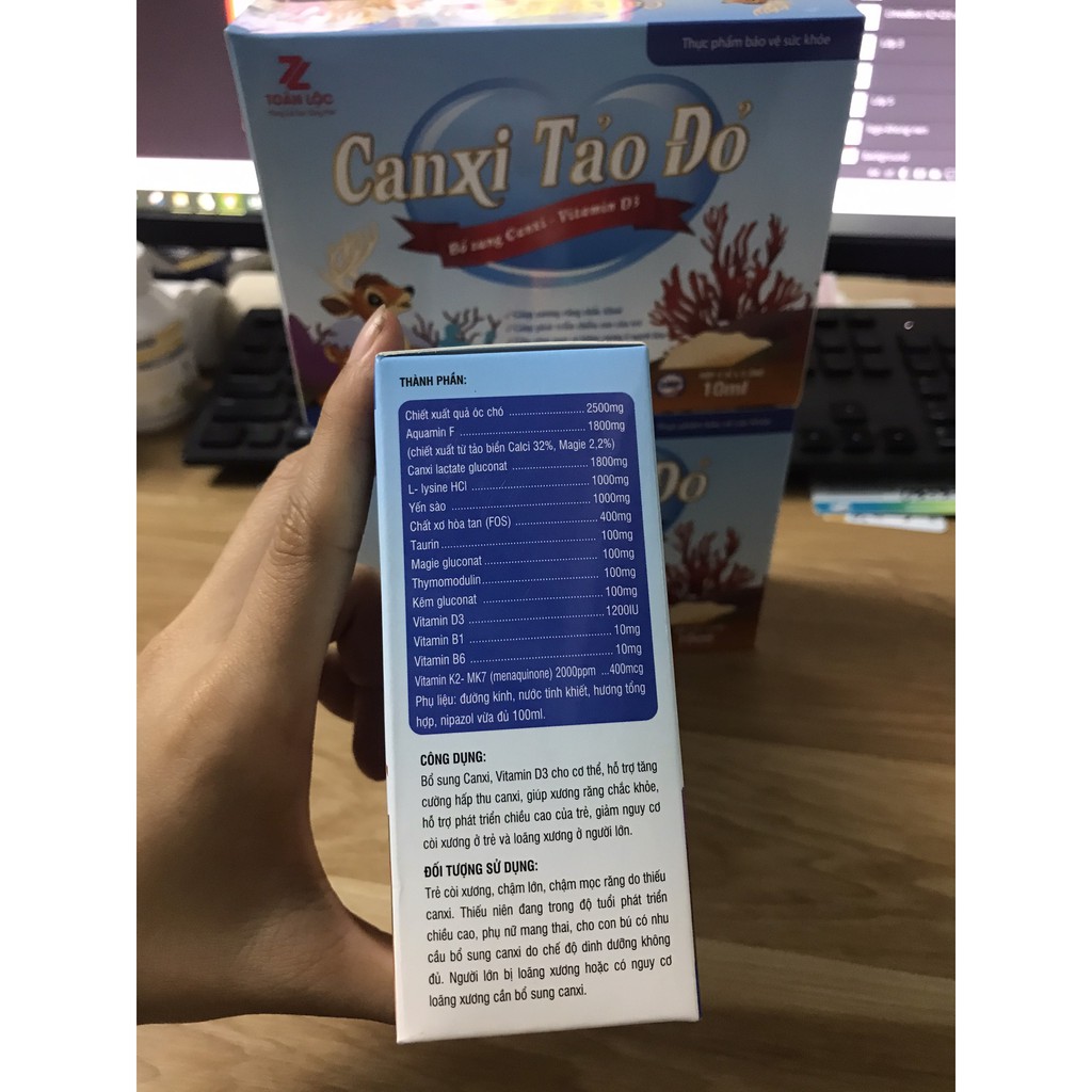 Canxi cho bé từ 6 tháng tuổi bổ sung Canxi tảo đỏ 20 ống phát triển chiều cao - Mộc Diệp