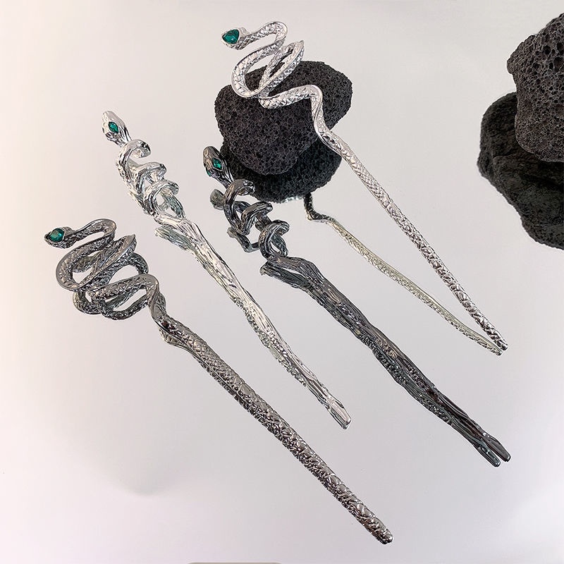 Kẹp Tóc Hợp Kim Màu Đen / Bạc Phong Cách Trung Hoa Cho Nữ