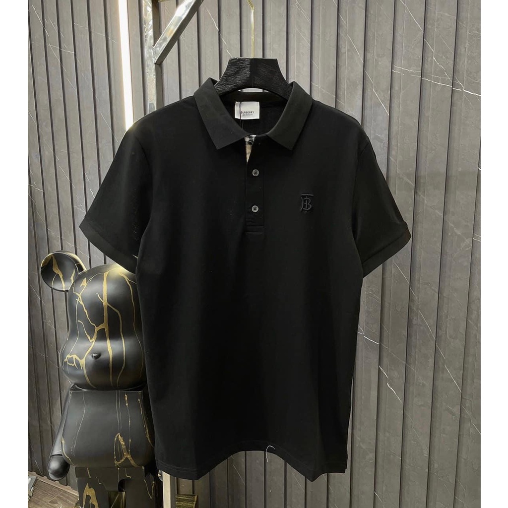Áo polo nam áo phông có cổ nam Burberry họa tiết kẻ chữ thêu đẹp đơn giản, lịch sử vải gai lỗ cotton thoáng mát