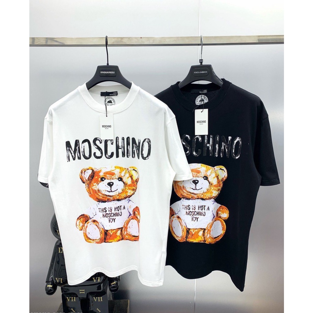 Áo Thun Hè In 3D Gấu MOSCHINO Hút Mắt Hè, Cotton Hàn Mịn Thoải Mái Hoạt Động Hè 2022