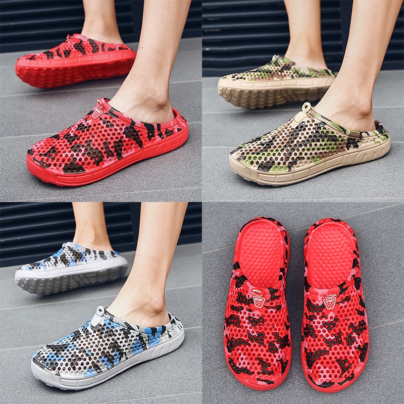 [ASZC] Dép đi biển Hở Lỗ Siêu Nhẹ Thoáng Khí Họa Tiết Rằn Ri Thời Trang Cho Nam