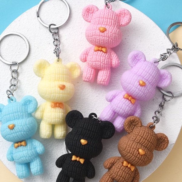 3 Móc Khóa Gấu Bear Brick Dễ Thương - Thỏ Hồng VPP