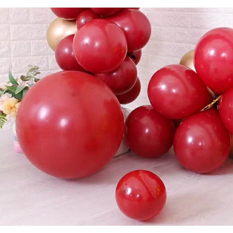 Bóng tròn size 24&quot; 45cm màu đỏ rượu,đỏ đô trang trí