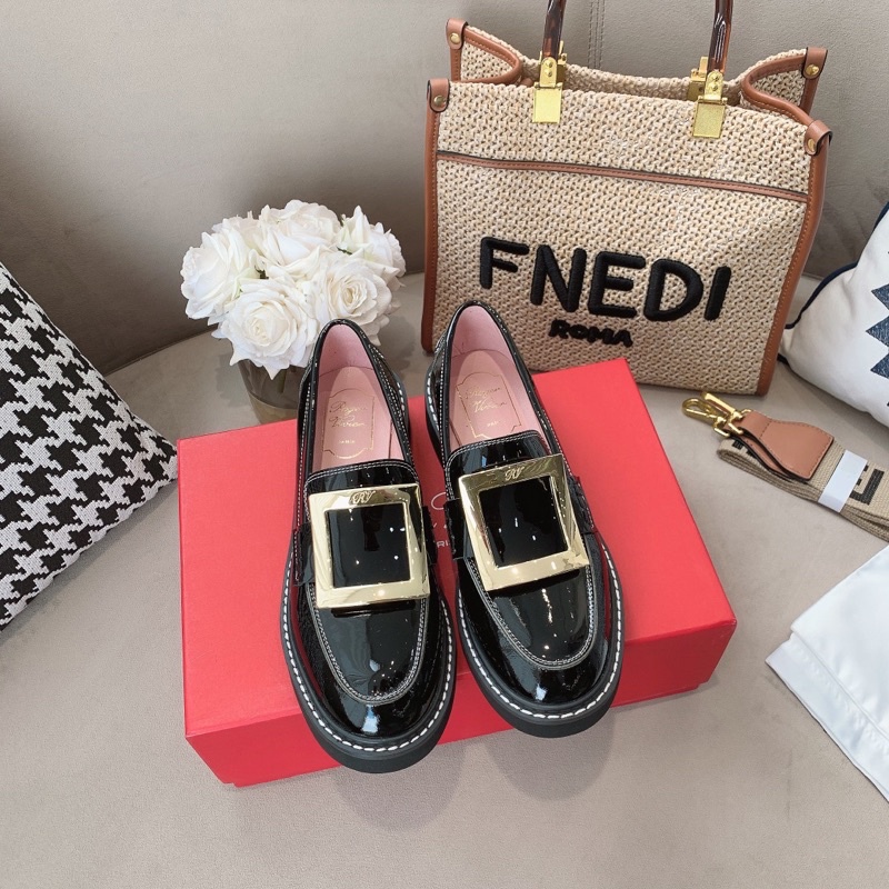 Giày tây / giày sục mũi trọn cho nữ thương hiệu Roger Vivier da thật cao cấp