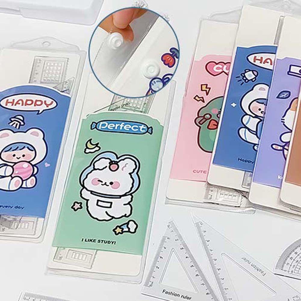 Thước Thẳng Bằng Nhựa Trong Suốt Họa Tiết Hoạt Hình Dùng Trong Trường Học