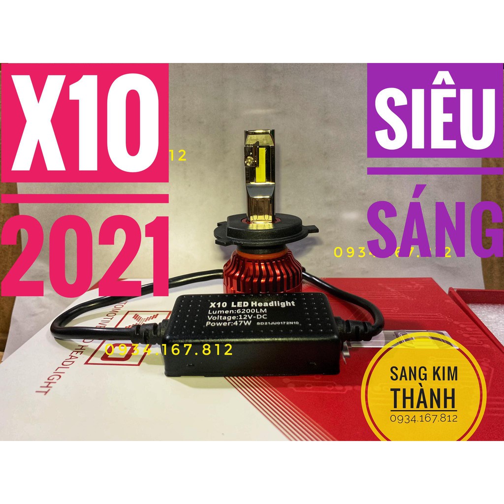 Pha Led X10 Mẫu 2021 Chân H4 Bật Pha Giữ Cos