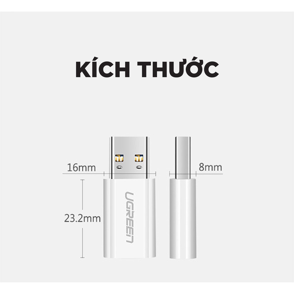 Đầu chuyển đổi USB-C sang USB 3.0 UGREEN US276 | Hỗ trợ tốc độ 200MB/s | Kích thước gọn nhẹ | Bảo Hành 18 Tháng 1