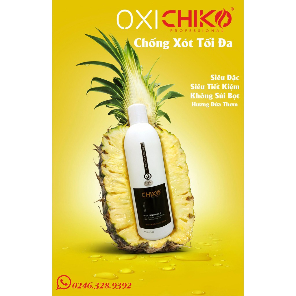 (CHÍNH HÃNG) Oxi nhuộm (trợ nhuộm) CHIKO- hương dứa (chai nhỏ 100ml) | BigBuy360 - bigbuy360.vn