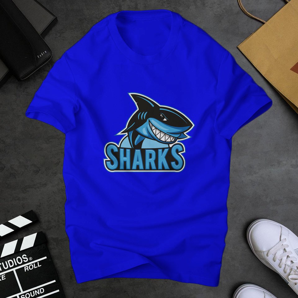 Áo Phông Nam Nữ Shark In Hình Cá Mập kỹ thuật số sắc nét ,chất vải cotton dày dặn co giãn tốt | ur sport