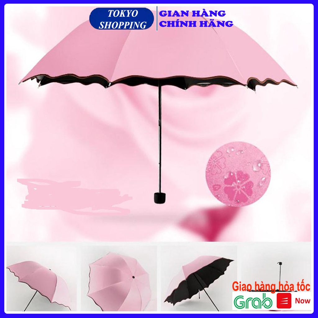 Ô Dù Che Mưa Nắng chống tia UV gấp gọn đường Kính 95cm