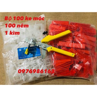 Combo ke cân bằng gồm 1 kìm 1 Túi 100 ke móc 100 nêm cân bằng ốp lát gạch loại 1 không có lỗ