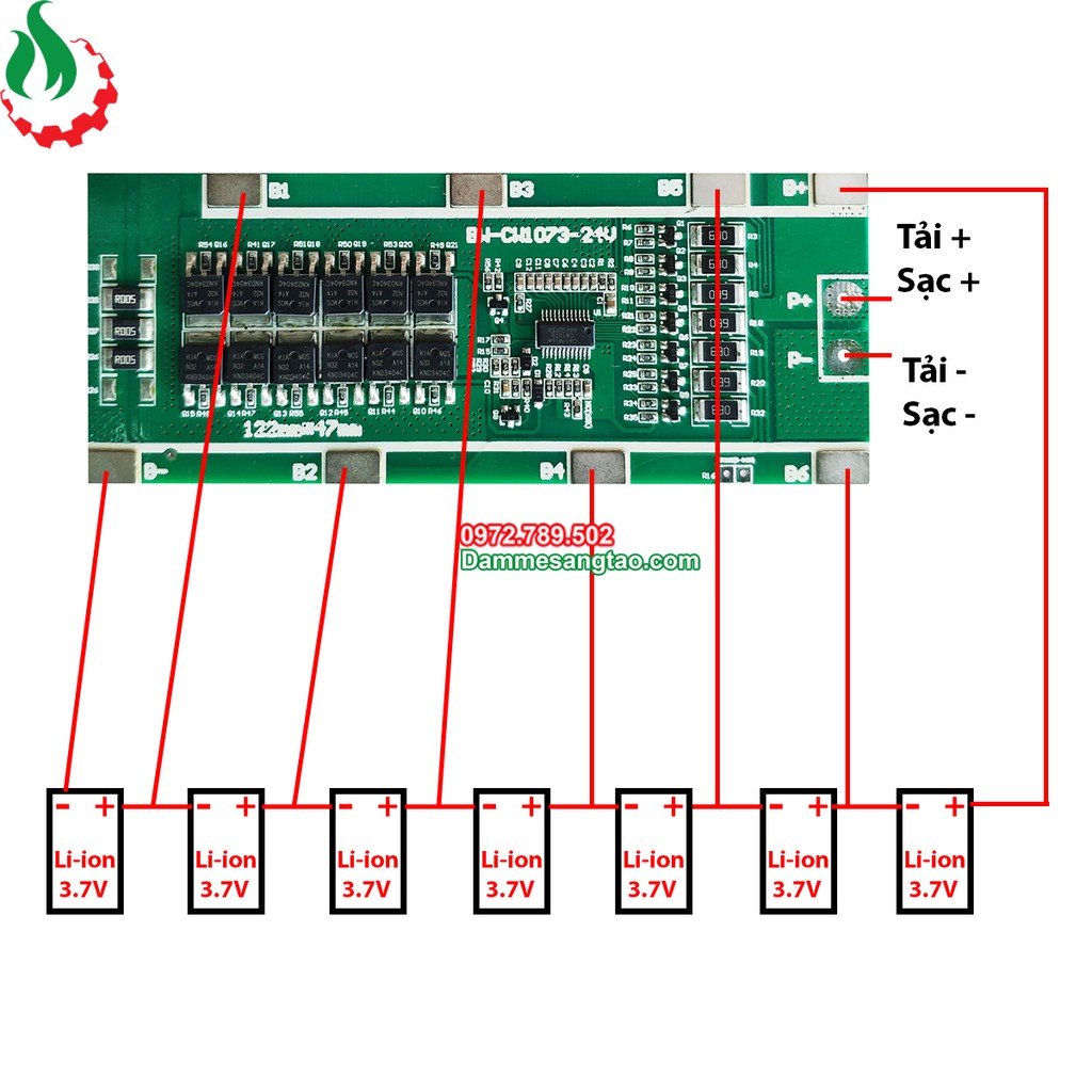 DMST Mạch 7S 29.4V 35A bảo vệ pin Li-ion 3.7V