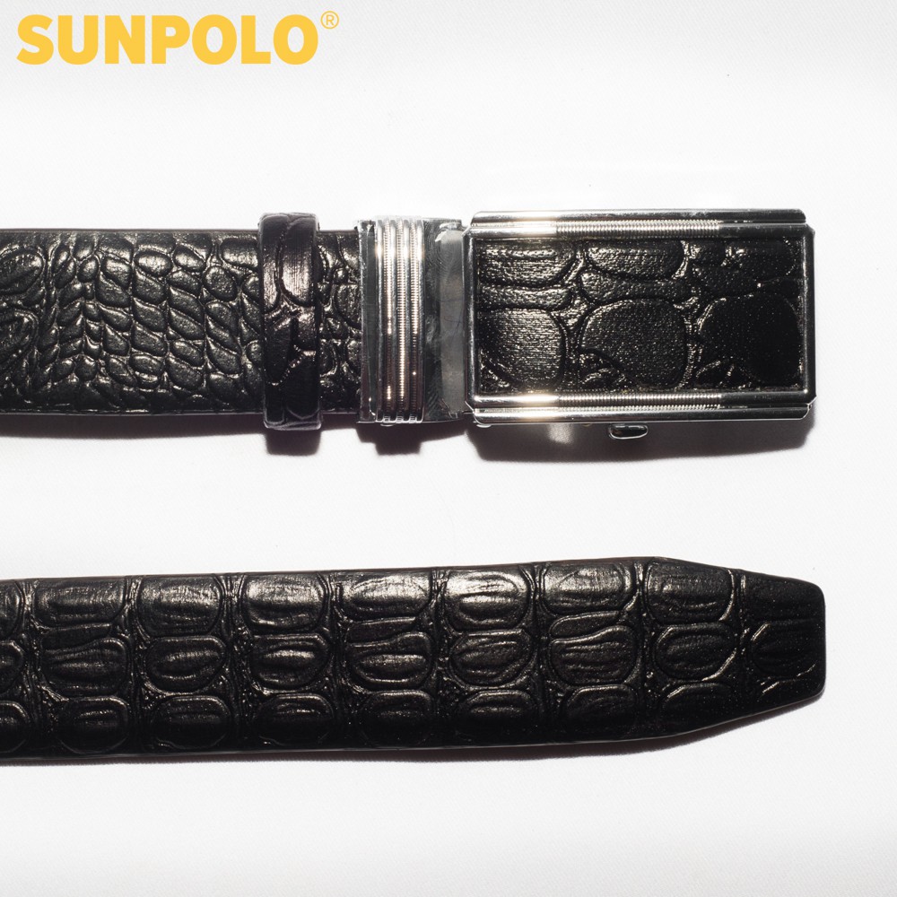 Thắt lưng nam da bò SUNPOLO Đen Nâu - BSAL01