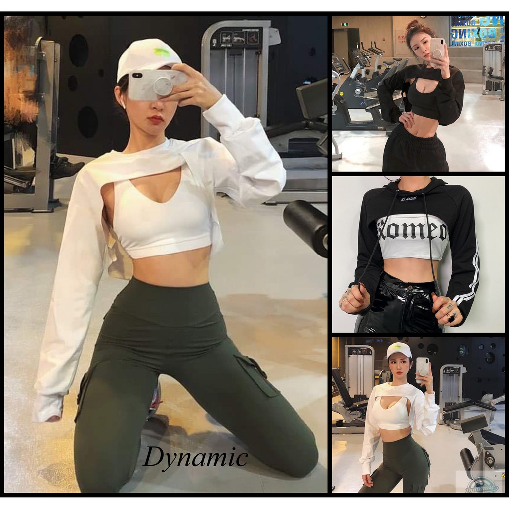 Croptop dài tay tập Gym thể thao nữ Alien