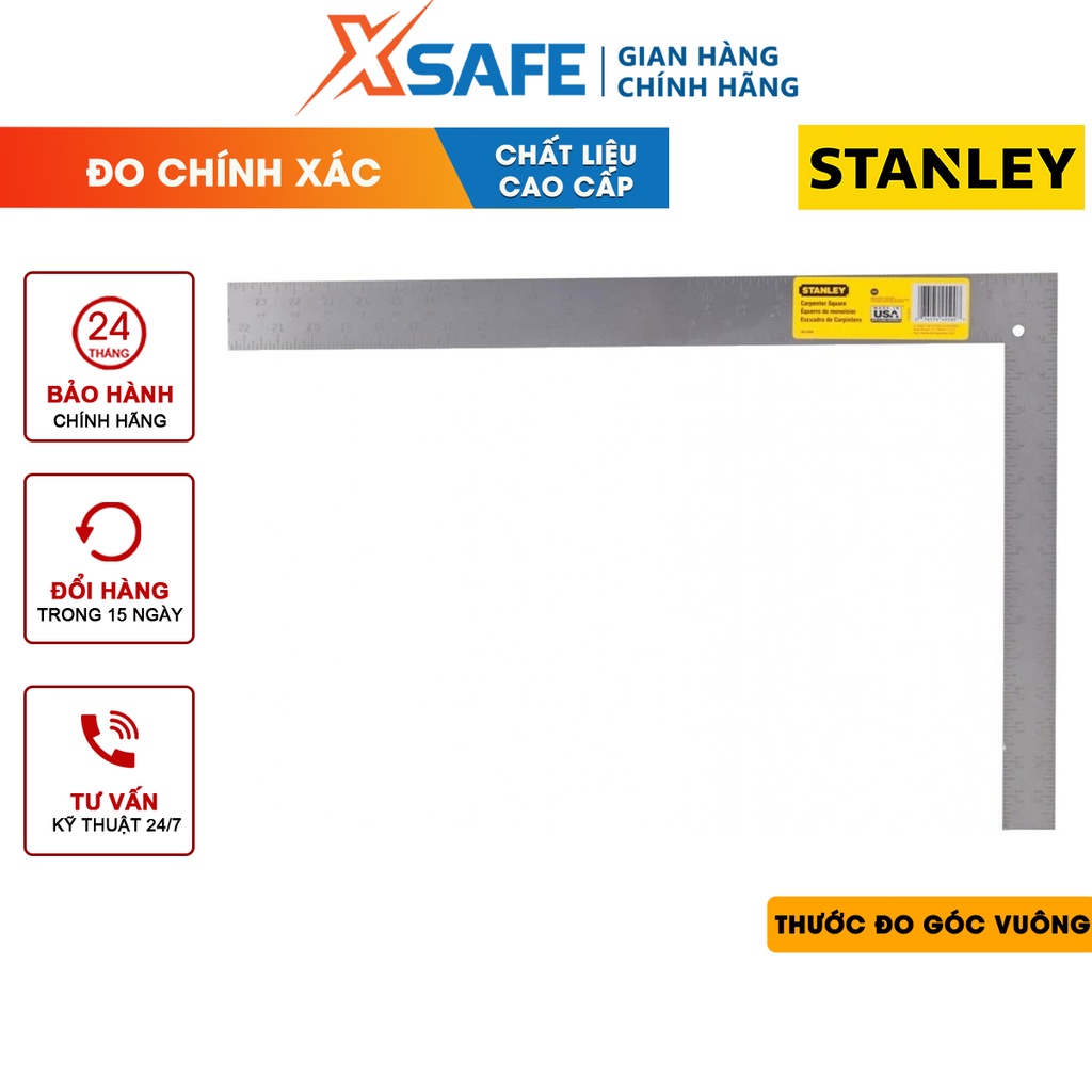 Thước kẻ Eke STANLEY gia công thép cứng không gỉ Thước đo góc Stanley thiết kế thông minh tiện ích, chất liệu cao cấp