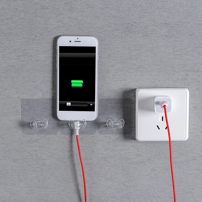 POWER Set 4 Móc Treo Phích Cắm Điện Dán Tường Trong Suốt