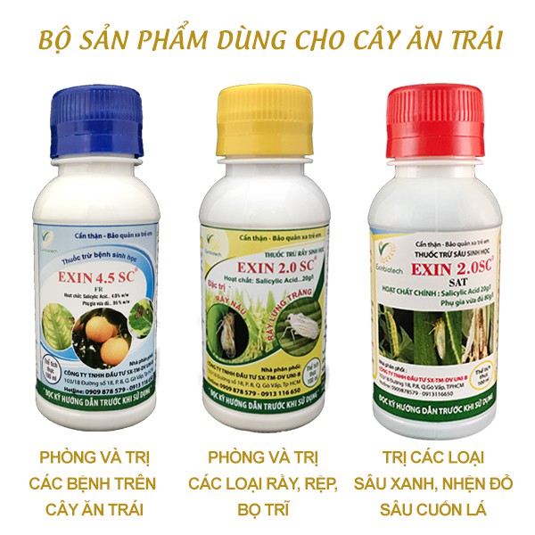 [FULL SET CÂY ĂN TRÁI] THUỐC SINH HỌC TRỊ BỆNH + RẦY RỆP BỌ TRĨ + CÔN TRÙNG ĂN LÁ