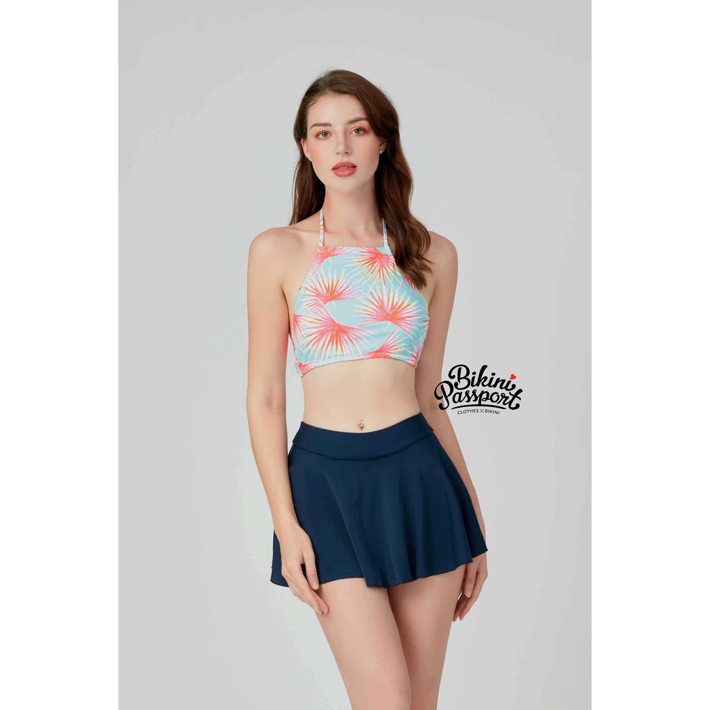Áo bơi Nữ BIKINI PASSPORT kiểu dáng yếm - màu Xanh da trời - BS214_BU