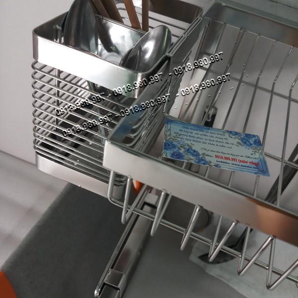 Giá Kệ Để Chén Bát Đĩa Dao Thớt Đa Năng Trên Chậu Rửa Inox 304 dài 1m25