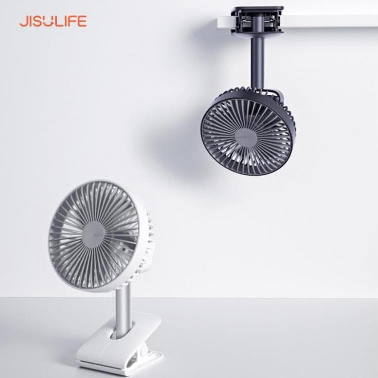 Quạt tích điện kẹp bàn chính hãng Jisulife, thiết kế dạng kẹp thông minh phù hợp với văn phòng, bàn học, kẹp xe đẩy bé | BigBuy360 - bigbuy360.vn