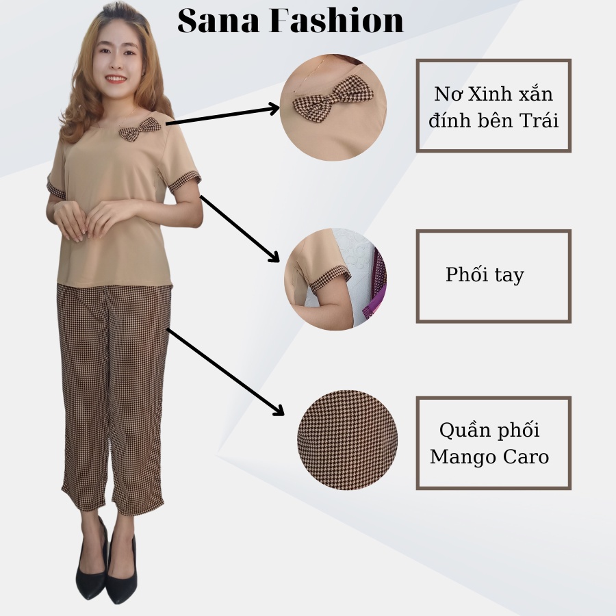 Đồ bộ nữ mặc nhà đồ bộ trẻ cho mẹ cho chị chất lụa MANGO cao cấp quần 9 tấc