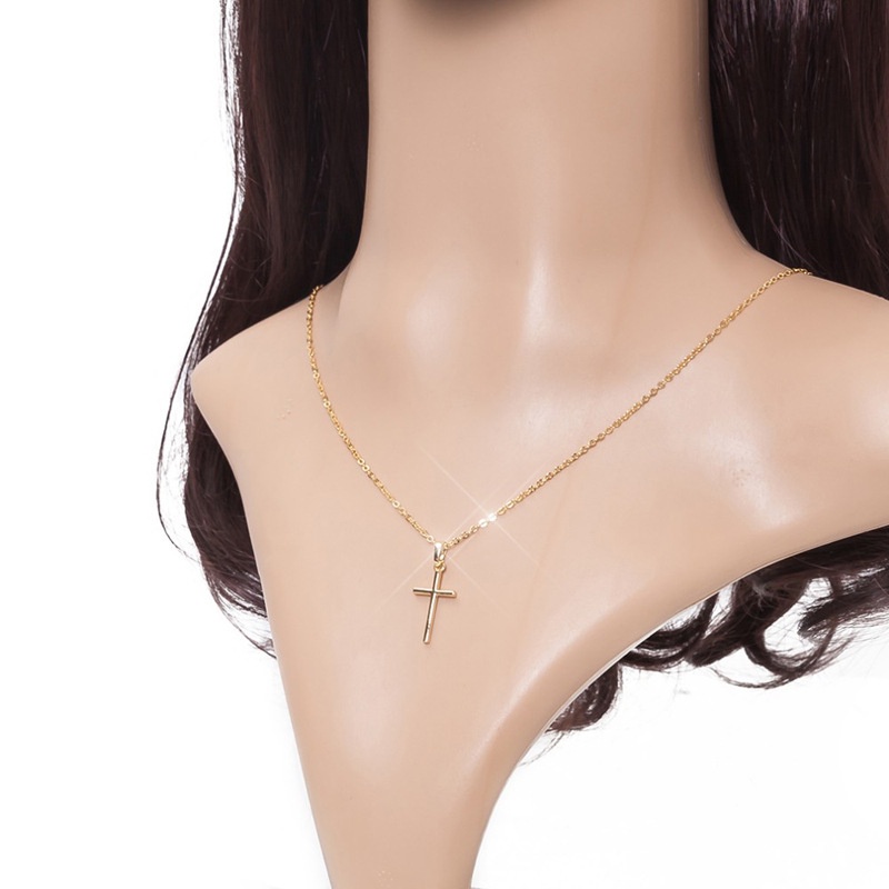 Vòng cổ làm từ thép titan mặt hình thánh giá thời trang dành cho nam và nữ