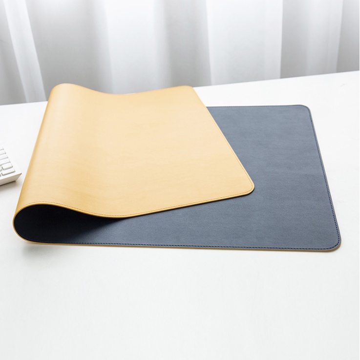 [Mẫu 2 Mặt, Khâu Viền] Miếng Lót Bàn Làm Việc DeskPad Da Cỡ Lớn Kiêm Bàn Di Chuột Máy Tính Mouse Pad