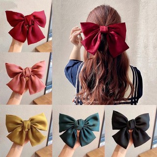 Cặp tóc nơ, Cặp tóc hàn quốc, Cặp tóc vải lụa, lụa satin siêu to cao cấp sang chảnh